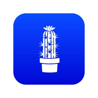 Kaktüs khereus simgesi mavi vektör