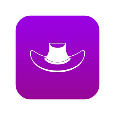 Kovboy şapka simgesi dijital mor