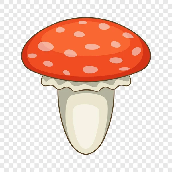 Amanita muscaria icona fungo, stile cartone animato — Vettoriale Stock