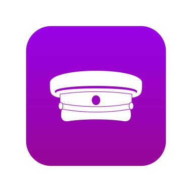 Askeri şapka simgesi dijital mor