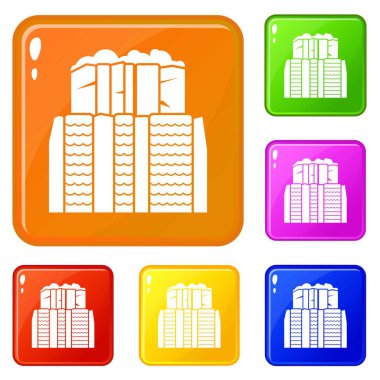 Iguazu düşüyor, Arjantin simgeleri vektör renk ayarlamak