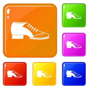 Tango ayakkabı simgeleri vektör renk seti