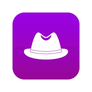 Man şapka simgesi dijital mor