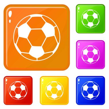 Futbol topu simgeler vektör renk ayarla