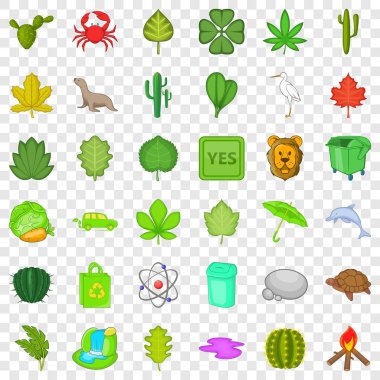 Kertenkele Icons set, karikatür tarzı