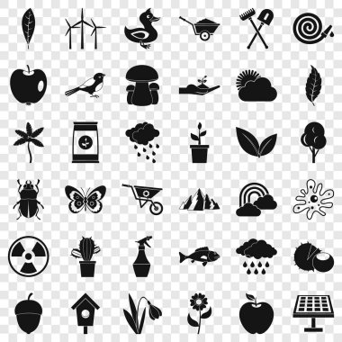 Ekili aracı Icons set, basit tarzı