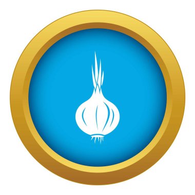 Soğan simgesi mavi vektör izole