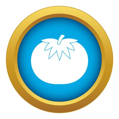 Domates simgesi mavi vektör izole