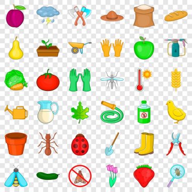 Eldiven Icons set, karikatür tarzı