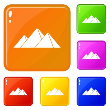 Giza simgelerinde piramitler vektör rengini ayarlar