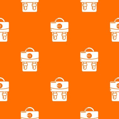 Sırt çantası bagaj desen vektör turuncu