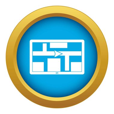 Gps navigasyon simgesi mavi vektör izole