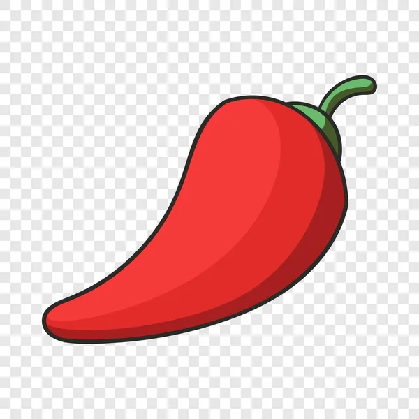 Rote scharfe natürliche Chilischote Symbol, Cartoon-Stil — Stockvektor