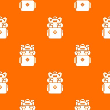 Sırt çantası yürüyüş deseni vektör turuncu