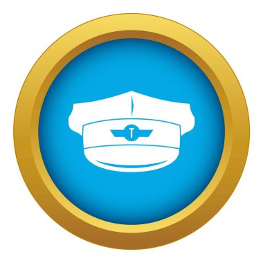 Kap taksi sürücü simgesi mavi vektör izole