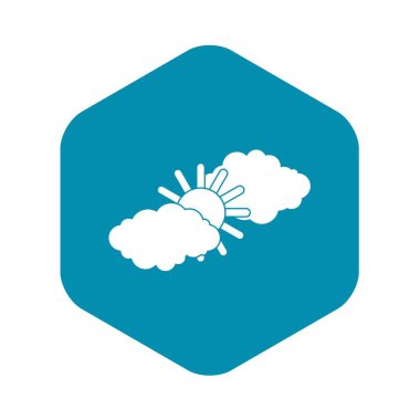 Güneşin ve bulutların simgesi, basit tarzı