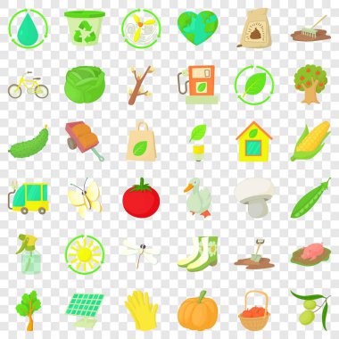 Malzeme Icons set, karikatür tarzı