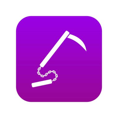 Kusarigama simgesi dijital mor