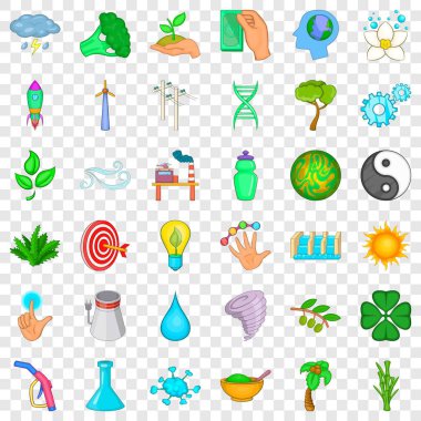 Gezegen Icons set, karikatür tarzı