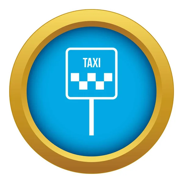 Skylt taxi Icon blå vektor isolerad — Stock vektor