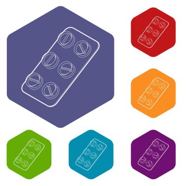 Pills simgeler vektör hexahedron