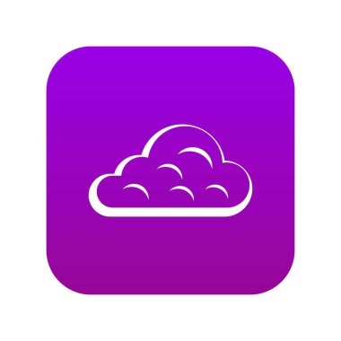 Yağmurlu bulut simgesi dijital mor