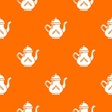 Kettle çay deseni vektör turuncu
