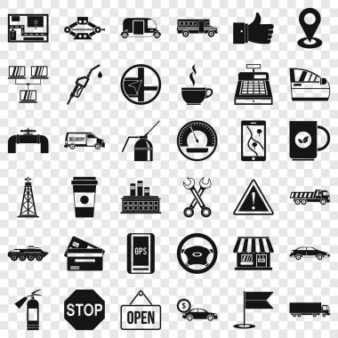 Kamyon Icons set, basit tarzı