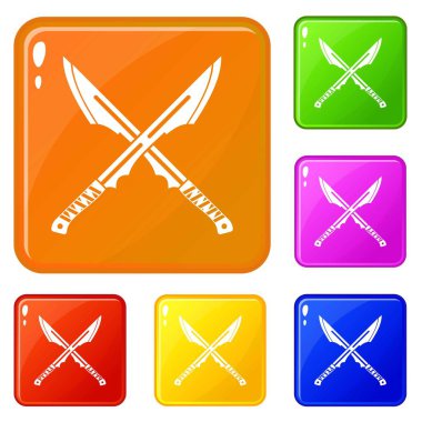 Japon Tanto daggersicons vektör renk seti