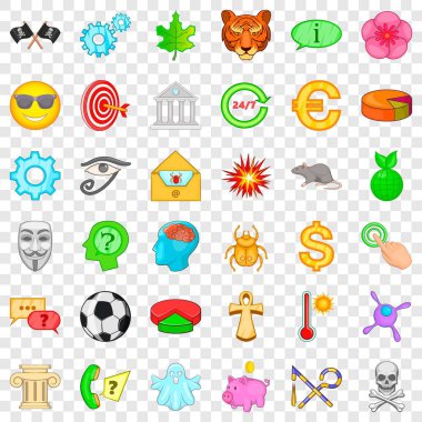 Hayalet Icons set, karikatür tarzı