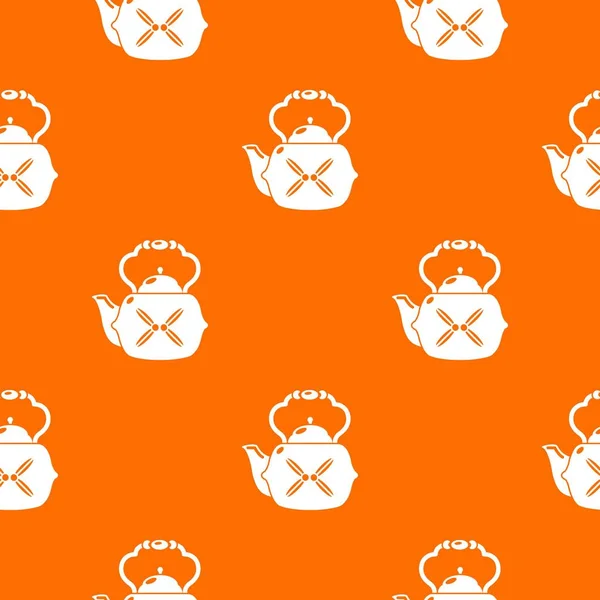 Bouilloire motif vintage vecteur orange — Image vectorielle