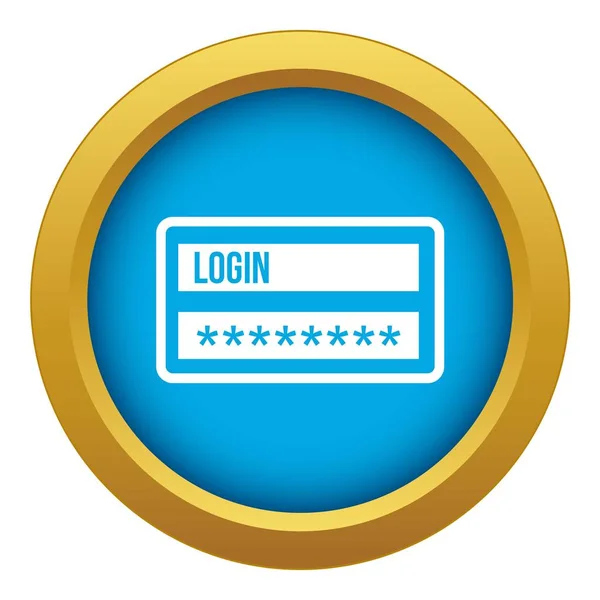 Icona login e password vettoriale blu isolato — Vettoriale Stock
