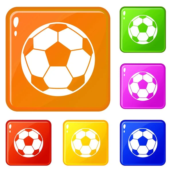 Voetbal Soccer Ball icons set vector kleur — Stockvector