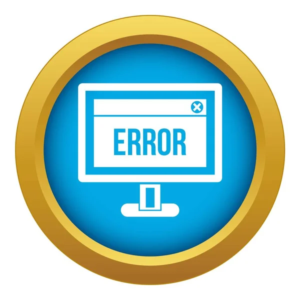 Signe d'erreur sur un écran d'ordinateur icône vecteur bleu isolé — Image vectorielle