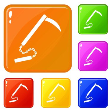 Kusarigama simgeleri vektör rengini ayarlar