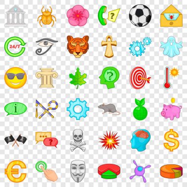 Kafatası Icons set, karikatür tarzı