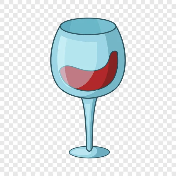Red wine goblet icon, cartoon style — Stock Vector