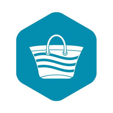 Kadın plaj çantası simgesini, basit tarzı