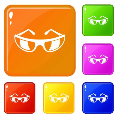 Güneş gözlüğü simgeleri vektör rengini ayarlayın