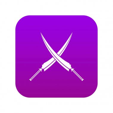 Samuray kılıç simgesi dijital mor