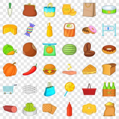 Bariyer Icons set, karikatür tarzı