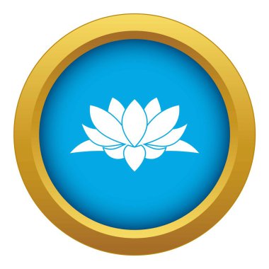Lotus çiçek simgesi mavi vektör izole