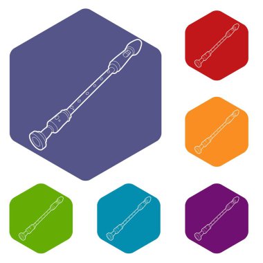 Müzik boru simgeleri vektör hexahedron