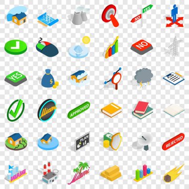 Büyük simgeler kümesi, izometrik tarzı bina