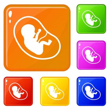 Fetus simgeleri vektör rengini ayarlar