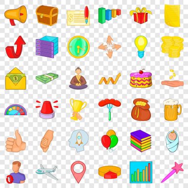 Büyüme Icons set, karikatür tarzı