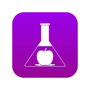 Elma simgesi dijital mor ile test şişesi