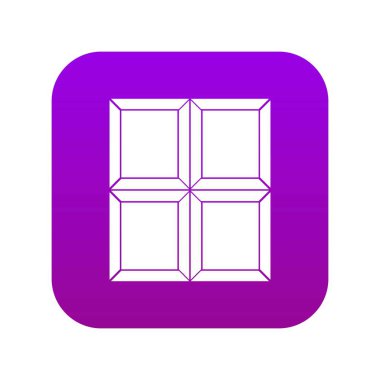 Çikolata parça simgesi dijital mor