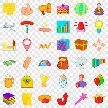 Icons set, karikatür tarzı artırmak