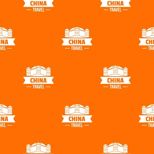 Chiny budynek wzór wektor pomarańczowy — Wektor stockowy